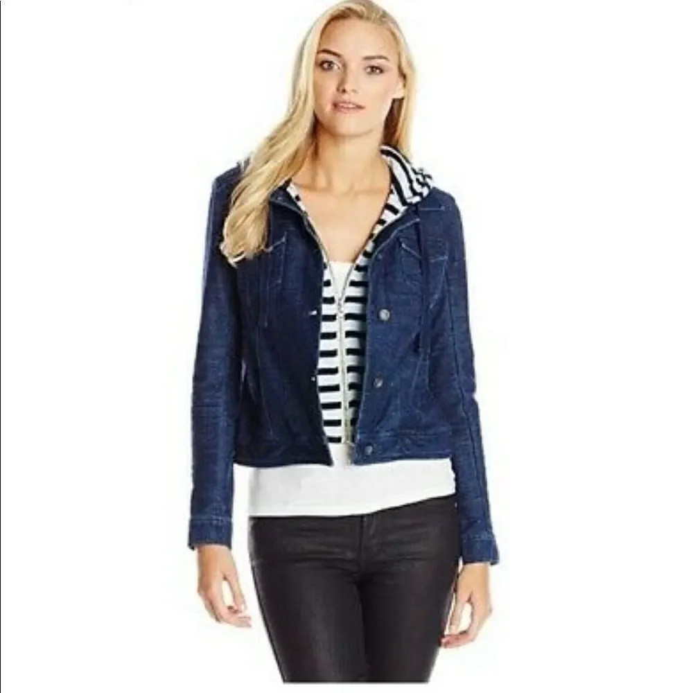 NWT Splendid Corby Twofer Jacket with Stripe Hood Size Medium